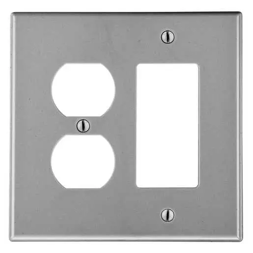 Image of P826GY Wallplate, 2-Gang, 1) Duplex 1) Decorator, Gray