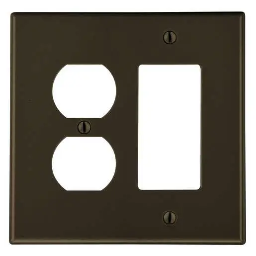 Image of P826 Wallplate, 2-Gang, 1) Duplex 1) Decorator, Brown