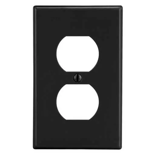 Image of PJ8BK Wallplate, Mid-Size 1-Gang, 1) Duplex, Black