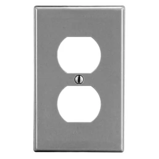 Image of P8GY Wallplate, 1-Gang, 1) Duplex, Gray