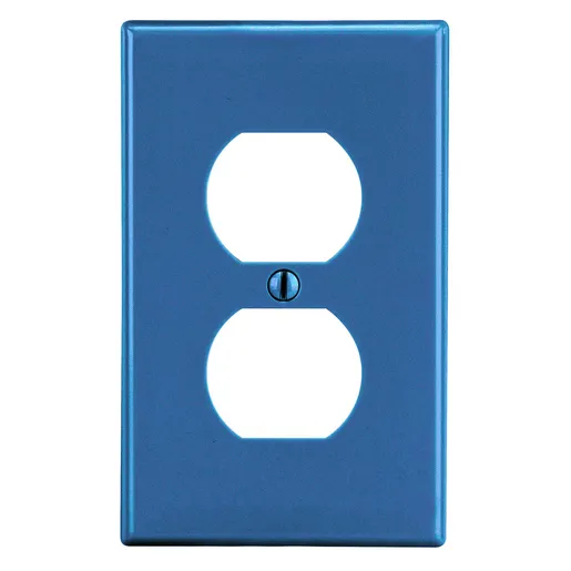 Image of PJ8BL Wallplate, Mid-Size 1-Gang, 1) Duplex, Blue