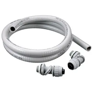 Image of PS05GYKIT Kellems Wire Management, Liquidtight System, SwivelLok® Flexible Conduit Kit, 1/2" X6, 2 PS0509NGY, 6' G1050