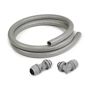 Image of PS07GYKIT Kellems Wire Management, Liquidtight System, SwivelLok® Flexible Conduit Kit, 3/4" X6, 2 PS0759NGY, 6' G1075