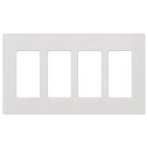 Image of RCW4W Wallplates and Boxes, Non-Metallic, 4- Gang, 4) Decorator Opening, Snap-On, White