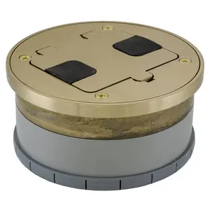 Image of RF409BR Floor Boxes, Flange and Door Assembly, Tile Trim, Brass