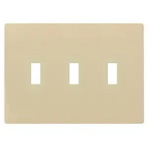 Image of RFW3I Wall Plates, Snap-On, 3-Gang, 3) Toggle, Ivory