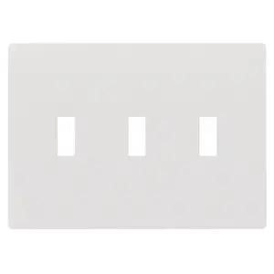 Image of RFW3W Wall Plates, Snap-On, 3-Gang, 3) Toggle, White