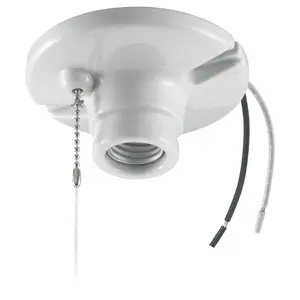 Image of RL8816 Lamp Holders and Sockets, Medium Base, Pull Chain, 600W 250V, 6" Wire Leads, Plastic