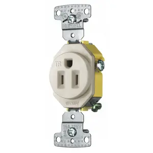 Image of RR151LATR TradeSelect, Straight Blade Devices, Receptacles, Residential Grade, Tamper Resistant Single, 15A 125V, 2- Pole 3-Wire Grounding, 5-15R, Light Almond