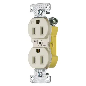 Image of RR15EQLATR TradeSelect, Straight Blade, Duplex Receptacle, Tamper Resistant, Quick Wire Push Terminals, 15A 125V, 2- Pole 3-Wire Grounding, 5-15R, Light Almond