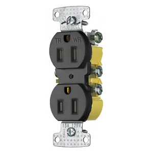 Image of RR15SBKWRTR TradeSelect, Straight Blade Devices, Receptacles, Residential Grade, Weather and Tamper Resistant Duplex, 15A 125V, 5-15R