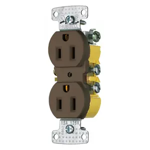 Image of RR15S TradeSelect, Straight Blade Devices, Receptacles, Residential Grade, Duplex, 15A 125V, 2-Pole 3-Wire Grounding, 5-15R, Self Grounding, White