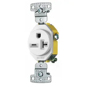 Image of RR205W TradeSelect, Straight Blade Devices, Residential Grade, Receptacles, Single, 20A 250V, 2-Pole 3-Wire Grounding, 6-20R, Self Grounding, White