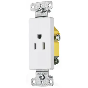 Image of RRD151W TradeSelect, Straight Blade Devices, Residential Grade, Receptacles, Decorator Single, 15A 125V, 2-Pole 3- Wire Grounding, 5-15R, White