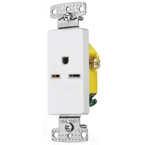 Image of RRD155W TradeSelect, Straight Blade, Single Decorator Receptacle, Self Grounding, 15A 250V, 2-Pole 3-Wire Grounding, 6-15R, White