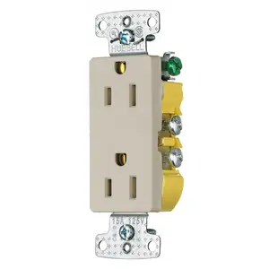 Image of RRD15SAL TradeSelect, Straight Blade, Decorator Duplex Receptacle, Self Grounding, 15A 125V, 2-Pole 3-Wire Grounding, 5- 15R, Almond