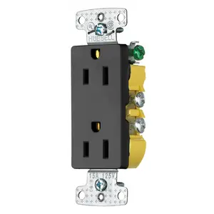 Image of RRD15SBK TradeSelect, Straight Blade, Decorator Duplex Receptacle, Self Grounding, 15A 125V, 2-Pole 3-Wire Grounding, 5- 15R, Brown