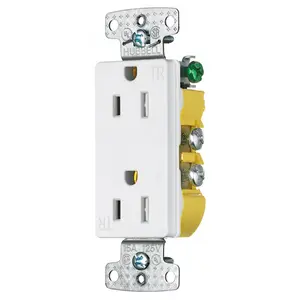 Image of RRD15SWTR TradeSelect, Straight Blade Devices, Residential Grade, Receptacles, Tamper Resistant Decorator Duplex, Self Grounding, 15A 125V, 5-15R, White