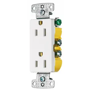 Image of RRD15W TradeSelect, Straight Blade Devices, Residential Grade, Receptacles, Decorator Duplex, 15A 125V, 2-Pole 3- Wire Grounding, 5-15R, Push Terminals