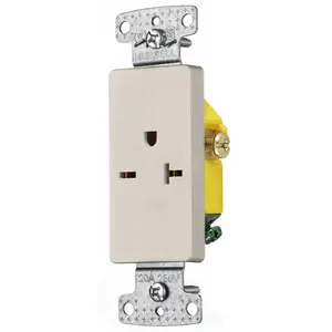 Image of RRD205LA TradeSelect, Single Decorator Receptacle, Self Grounding, 20A 250V, 2-Pole 3-Wire Grounding, 6-20R, Light Almond