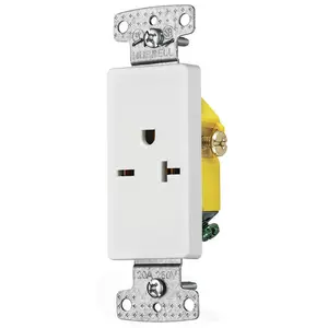 Image of RRD205W TradeSelect, Straight Blade Devices, Residential Grade, Receptacles, Decorator Single, 20A 250V, 2-Pole 3- Wire Grounding, 6-20R, White