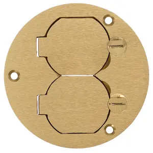 Image of S3925 1-Gang Cover, Round, Duplex Flaps, Brass