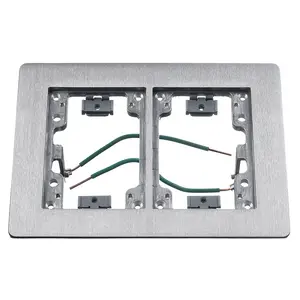 Image of SA3084W 2-Gang Flat Flange with Grounding Wire with Grounding Wire, Rectangular, 6.00" X 8.14", Brushed Aluminum