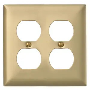 Image of SBP82 Wallplates and Boxes, Metallic Plates, 2- Gang, 2) Duplex Openings, Standard Size, Brass