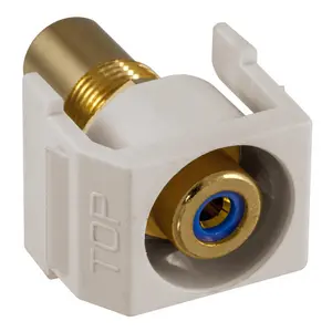 Image of SFRCBROW Recessed RCA Connector, Blue Insulator, Office White Housing