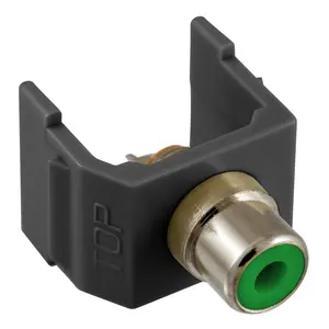 Image of SFRCGNBK INFINe Connector, Audio/Video Connector, RCA Solder Coupler Termination, Black/Green