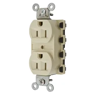 Image of SNAP5262IA Straight Blade Devices, Receptacles, Duplex, SNAPConnect, 15A 125V, 2-Pole 3-Wire Grounding, 5-15R, Nylon, Ivory