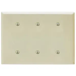 Image of SP34AL Wallplates and Boxes, Metallic Plates, 3- Gang, Blank, Standard Size, Almond Painted Steel