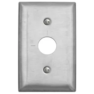 Image of SS12RKLM Wallplates and Boxes, Metallic Plates, 1- Gang, 1) Security Opening, Standard Size, Stainless Steel