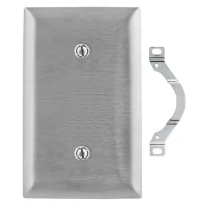 Image of SS14L Wallplates and Boxes, Metallic Plates, 1- Gang, Strap Mounted Blank, 430 Stainless Steel