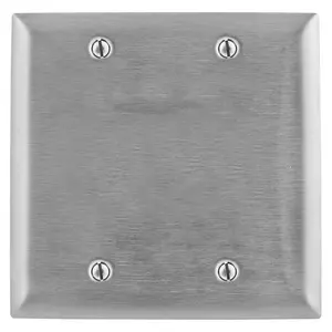 Image of SS23 Wallplates and Boxes, Metallic Plates, 2- Gang, Blank, Standard Size, Stainless Steel