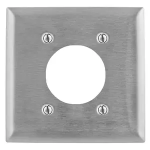 Image of SS703L Wallplates and Boxes, Metallic Plates, 2- Gang, 1) 2.15" Opening, 4 Bolt Mount, 430 Stainless Steel