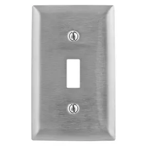 Image of SSJ1 Wallplates and Boxes, Metallic Plates, 1- Gang, 1) Toggle Opening, Jumbo, Stainless Steel