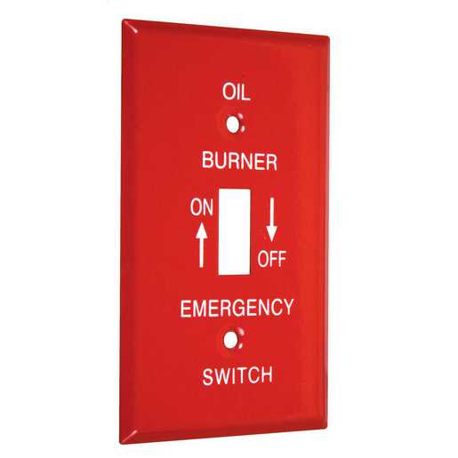 1Gang Metal Wallplate, Standard, Oil Toggle, Red Smooth WOT TayMac