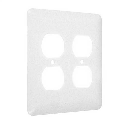 2Gang Metal Wallplate, Maxi, 2 Duplex, White Textured WRTWDD TayMac