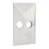 Image of 5189-6 1-Gang Weatherproof Cluster Cover, Three 1/2 in. Threaded Outlets, White, Carded