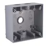 Image of 5335-0 2-Gang Weatherproof Box, Four 1/2 in. Threaded Outlets, Gray