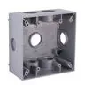 Image of 5346-0 2-Gang Weatherproof Box, Seven 3/4 in. Threaded Outlets, Gray