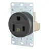 Image of 9650FR Straight Blade Devices, Receptacles, Flush Mount Single, Commercial/Industrial Grade, 50A 250V, 2-Pole 3-Wire Grounding, 6-50R, Black, Single Pack