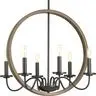 Image of P400081-020 Fontayne Collection Six-Light Antique Bronze Farmhouse Chandelier Light