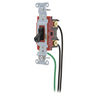 Switches and Lighting Controls, Hubbell- PRO Series, Toggle Switches, General Purpose AC, Double Pole, 20A120/277V AC, Back and Side Wired, Pre-Wired with 8" #12 THHN, Black