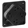 Image of 1254BLK 4 Outlet Receptacle, Commercial/Industrial Grade, 15A 125V, 2-Pole 3-Wire Grounding, 5-15R, Black, Single Pack