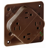 Straight Blade Devices, Receptacles, Quad-PLEX, Hospital Grade, 15A 125V, 2 -Pole 3-Wire Grounding, 5-15R, Brown, Single Pack