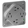 Straight Blade Devices, Receptacles, Quad-PLEX, Hospital Grade, 15A 125V, 2 -Pole 3-Wire Grounding, 5-15R, Gray, Single Pack