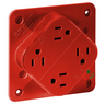 Straight Blade Devices, Receptacles, Quad-PLEX, Hospital Grade, 15A 125V, 2 -Pole 3-Wire Grounding, 5-15R, Red, Single Pack