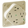 Straight Blade Devices, Receptacles, Hospital Grade QUADPLEX Receptacle, Surge Suppression, Isolated Ground, 15A 125V, 2-Pole 3-Wire Grounding, 5-15R, Ivory